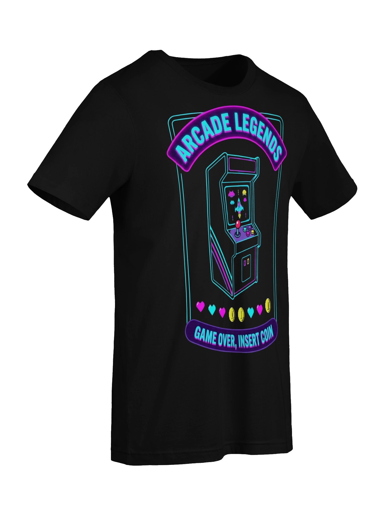 Arcade Legends T-Shirt – Retro Gamer Neon Cabinet Graphic Tee product image (2)