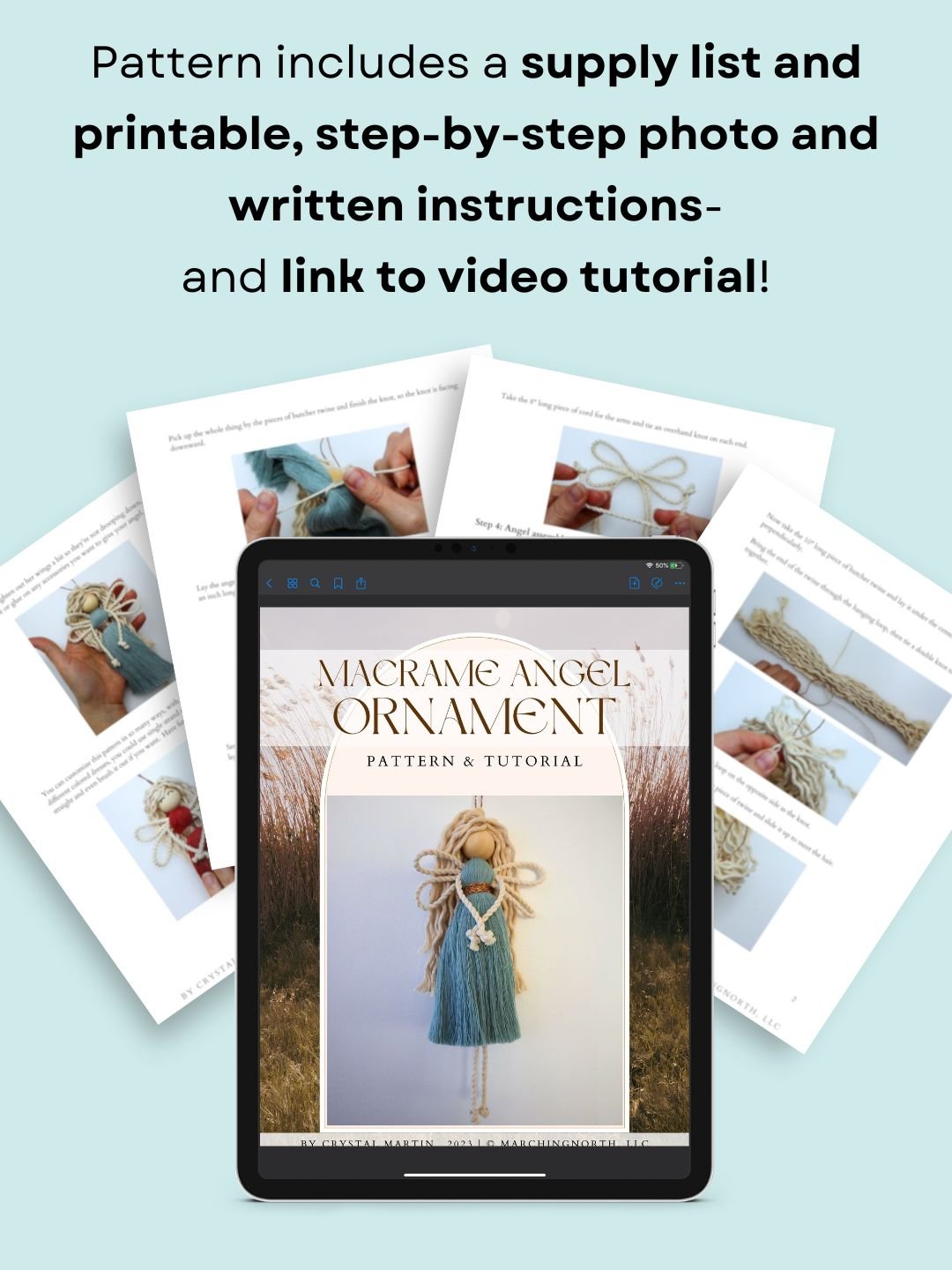 Macrame Angel Ornament Pattern (Digital PDF Pattern) product image (2)