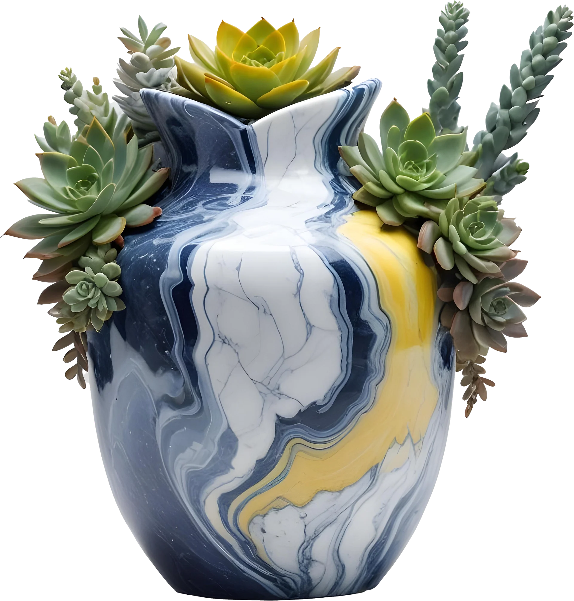 Golden Tides – Provence-Style Succulent Vase PNG product image (1)