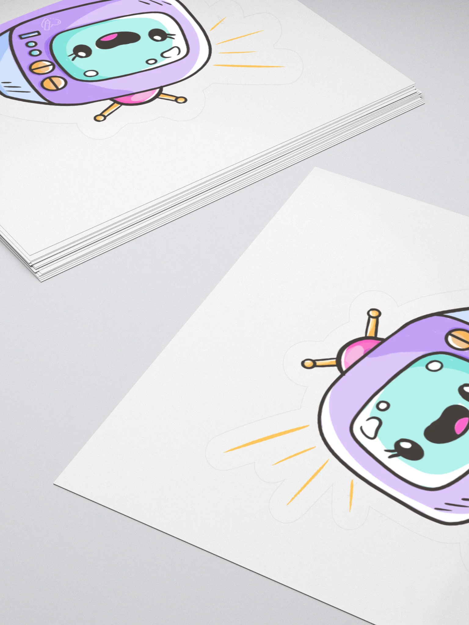 Cute Nostalgic Televison Kiss Cut Sticker product image (4)