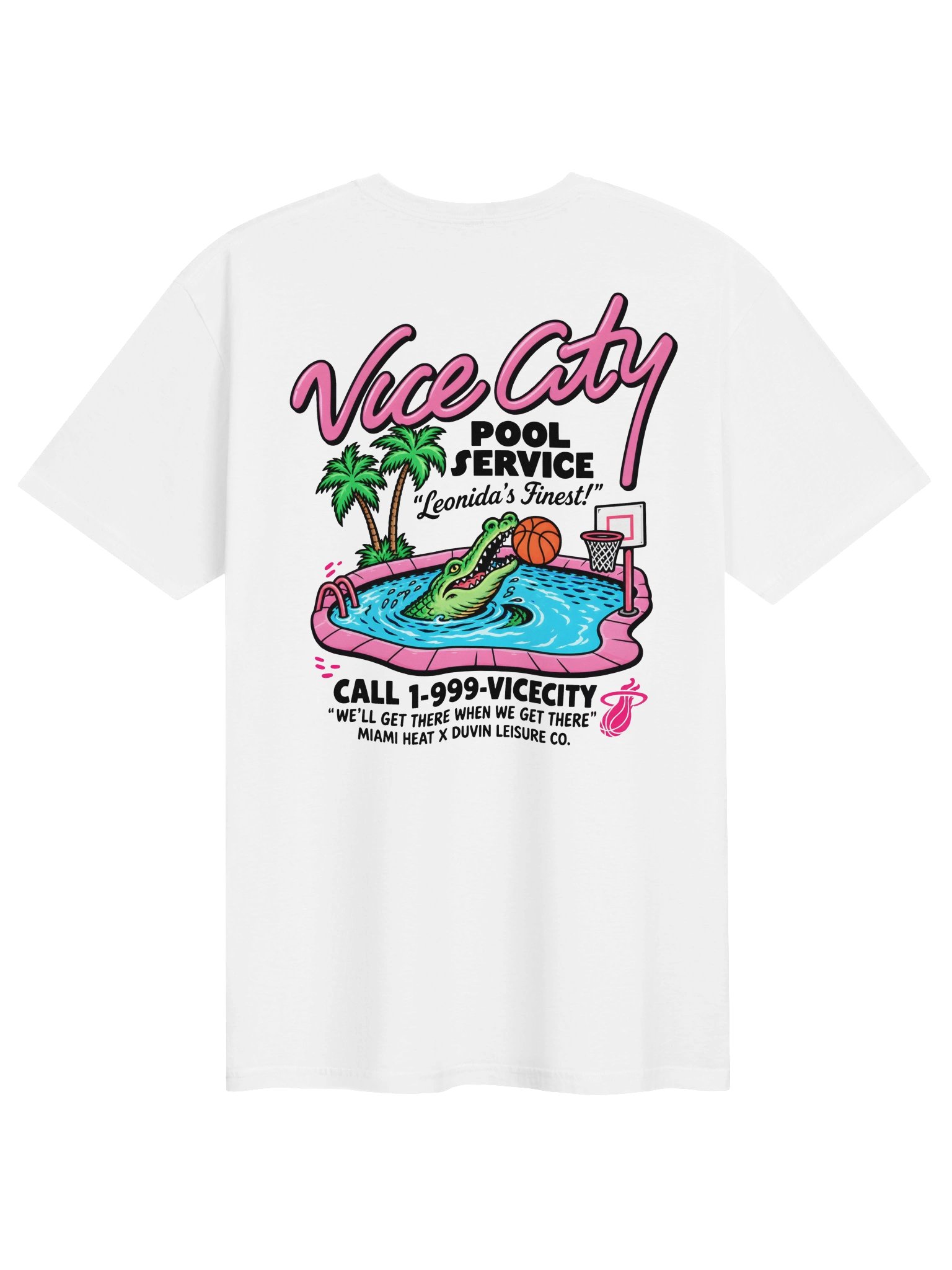 GTA VI Vice City Pool Service T Shirt | GTA 6 Court Culture x Duvin Miami Heat Tee product image (1)