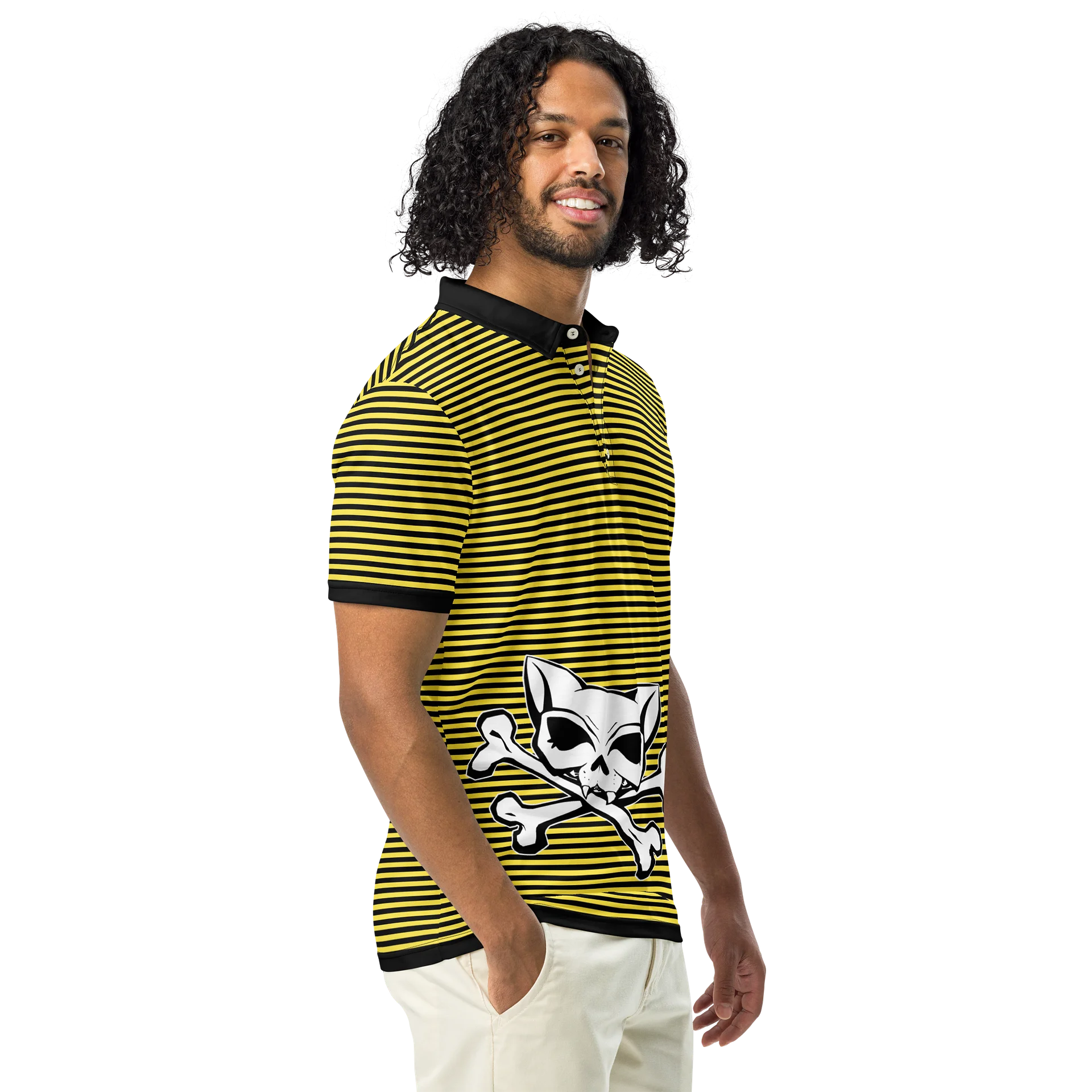 Yellow Stripped Katskull Polo product image (1)