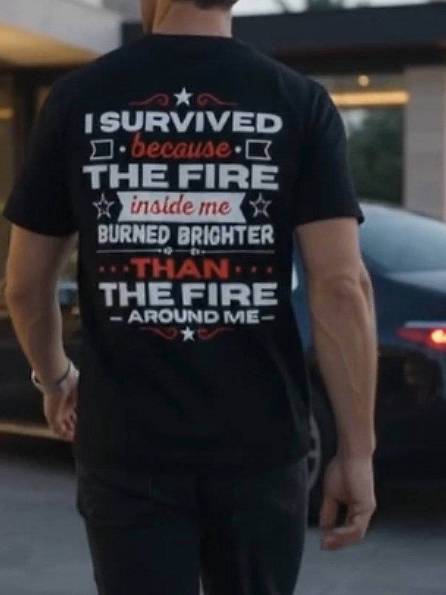 I Survived Because the Fire Inside Me Burned Brighter – Motivational T-Shirt product image (3)