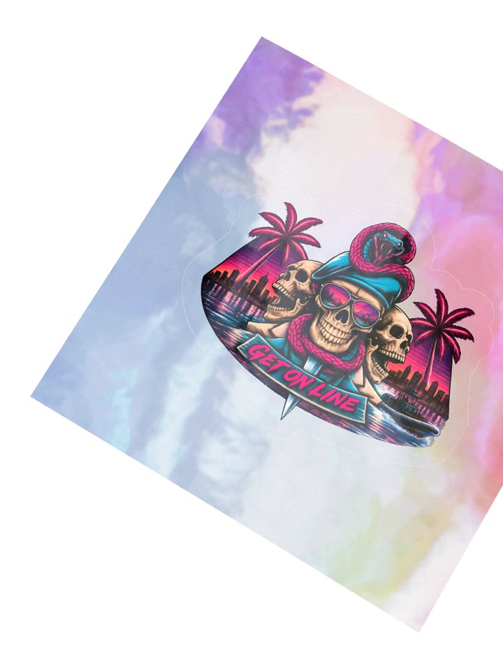GET ON LINE – Miami Nights Holographic Sticker product image (6)