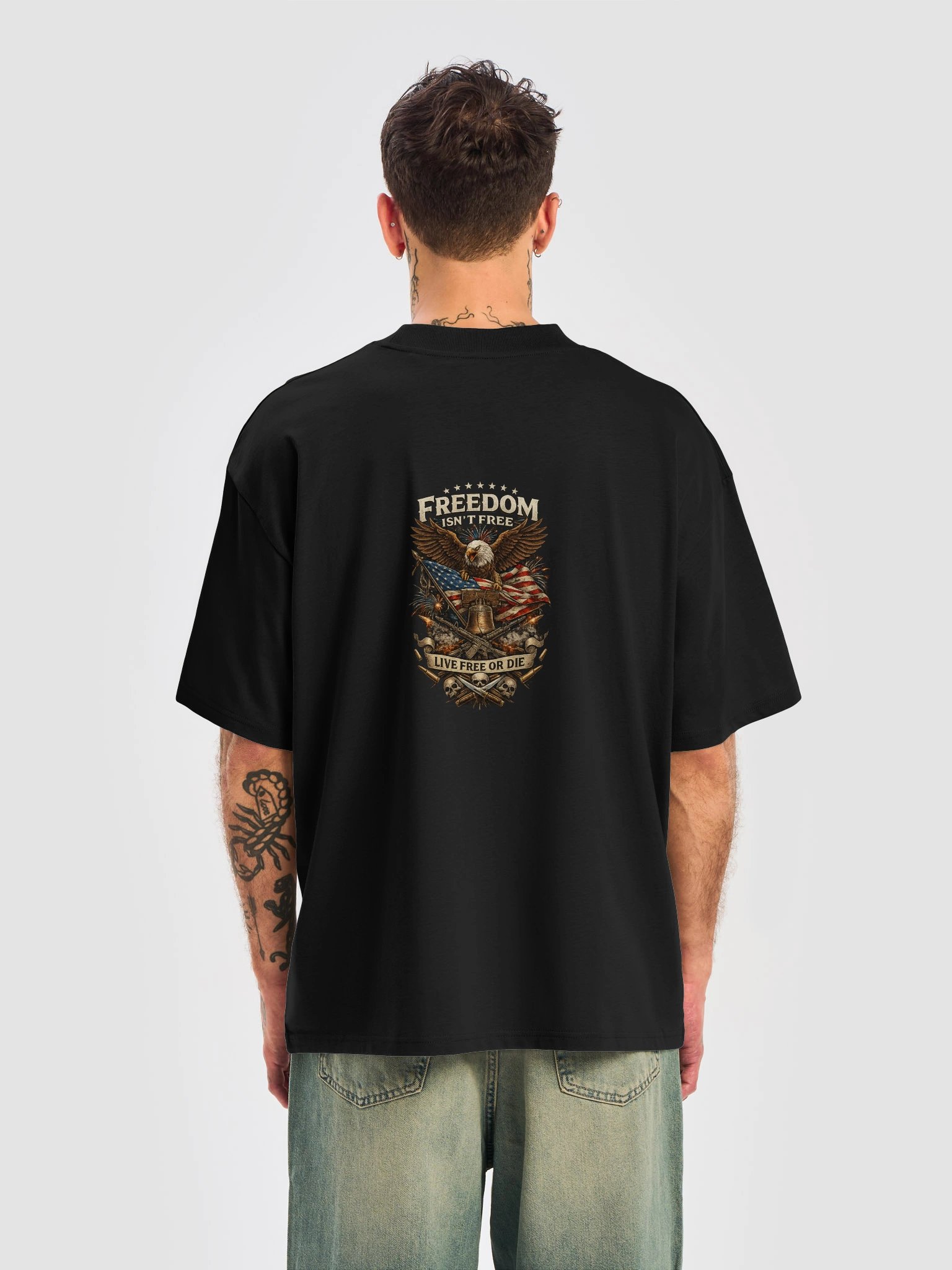 Land of the Brave — Vintage Eagle Oversized Tee product image (2)