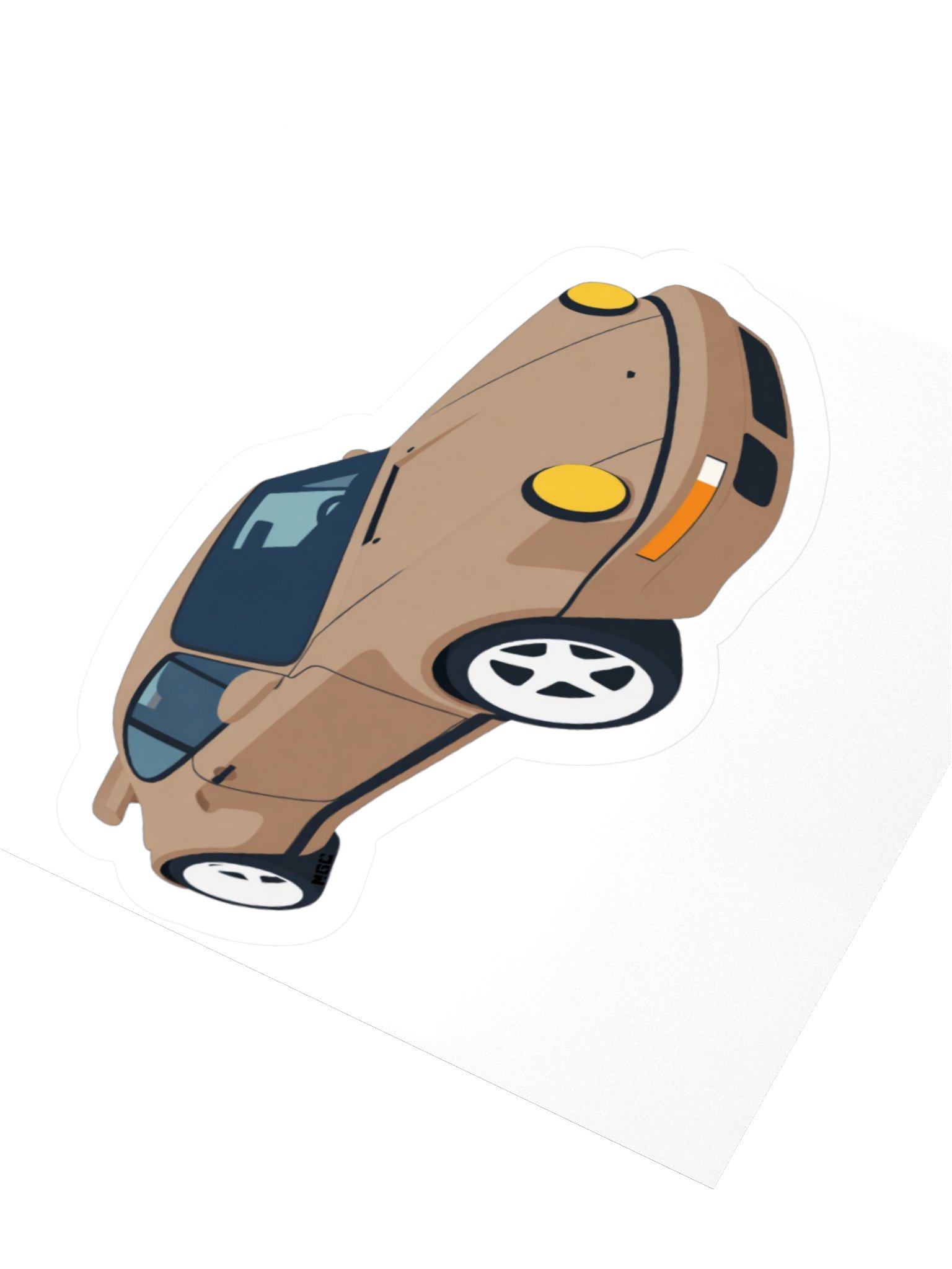 Grey Porsche 964 Ruf Automobile Ultimate "Wolf" Voxel Art Sticker (Retro, Sketch, Silhouette) product image (8)
