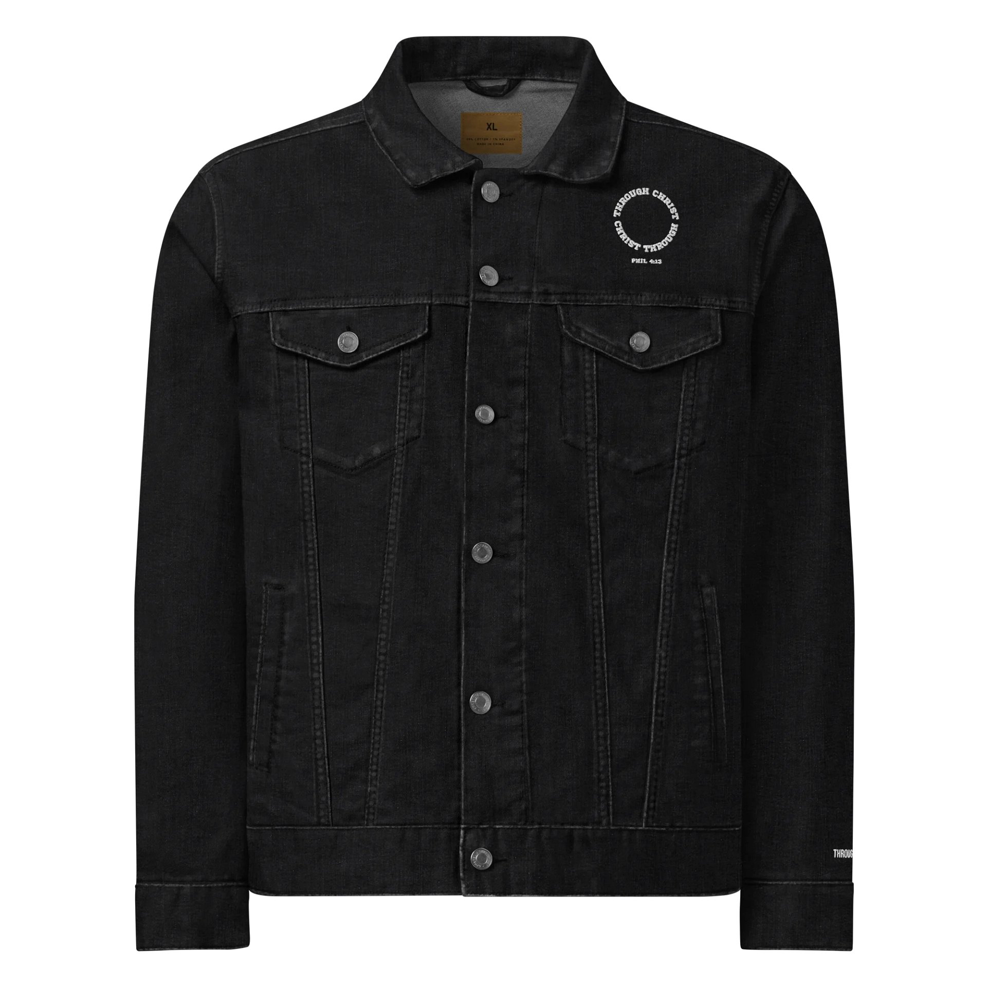 Through Christ Embroidered Denim Jacket product image (2)
