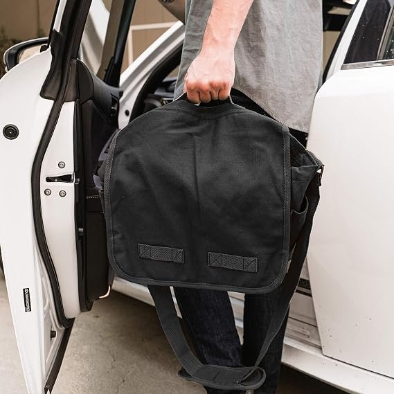 MEEBOY Classic Vintage Messenger Bag - Original Heavyweight Cotton Canvas Shoulder Bag with Upgraded Features product image (4)