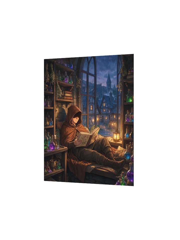 Rainy Night at the Apothecary — Bard's Reading Nook Art Print product image (14)