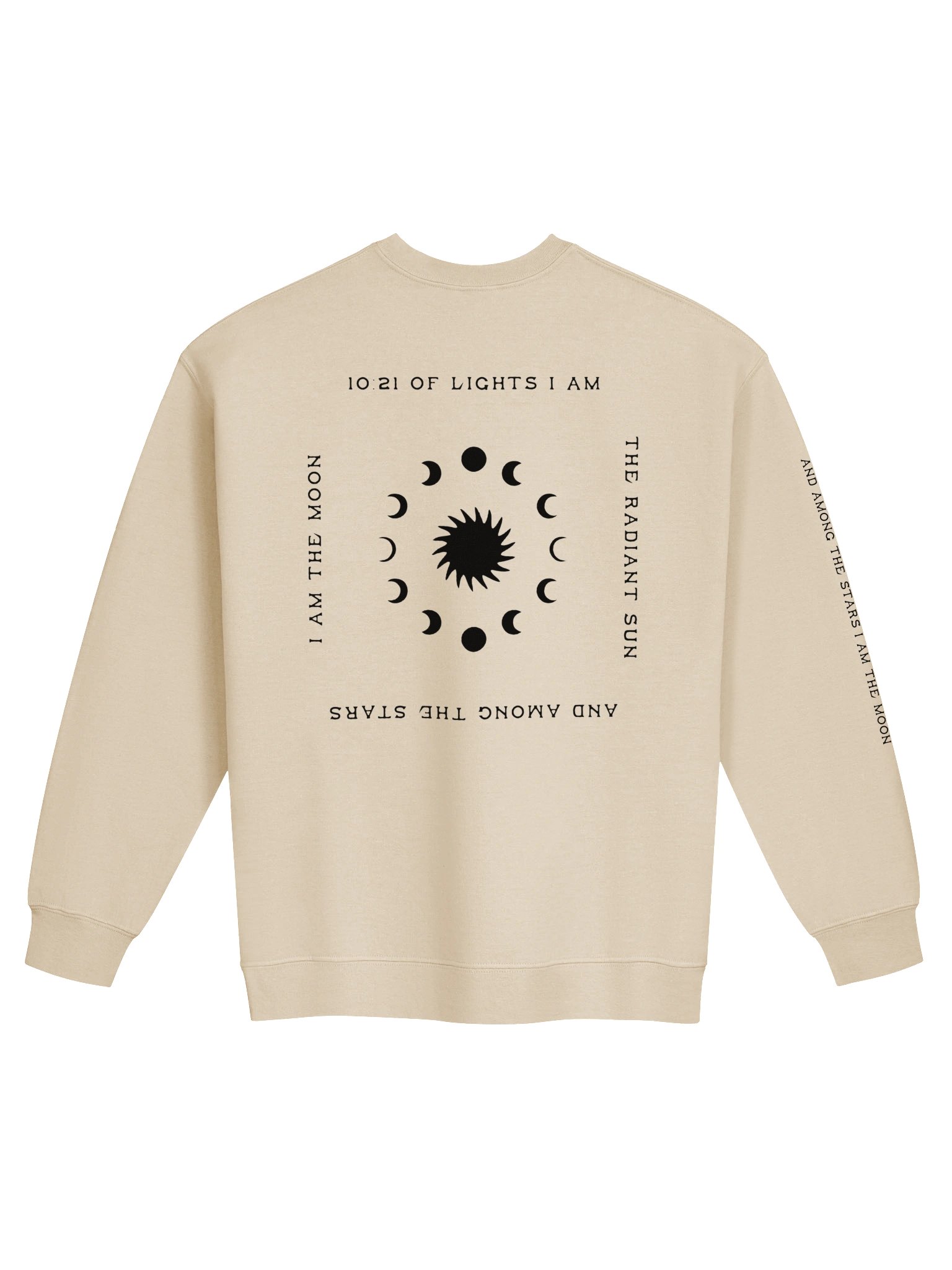 celestial 10:21 bhagavad gita sweatshirt - black artwork product image (2)