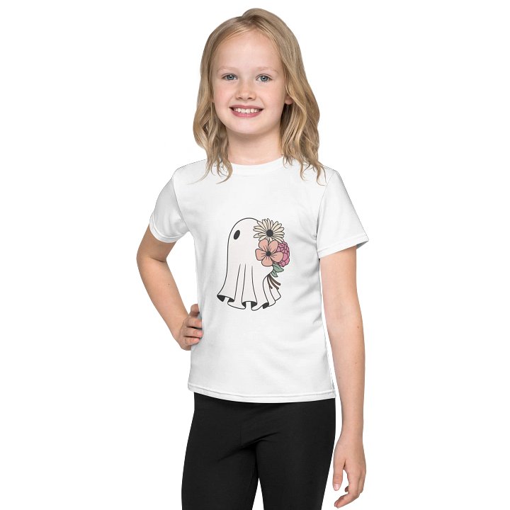 ghost with flowers kids shirt product image (1)