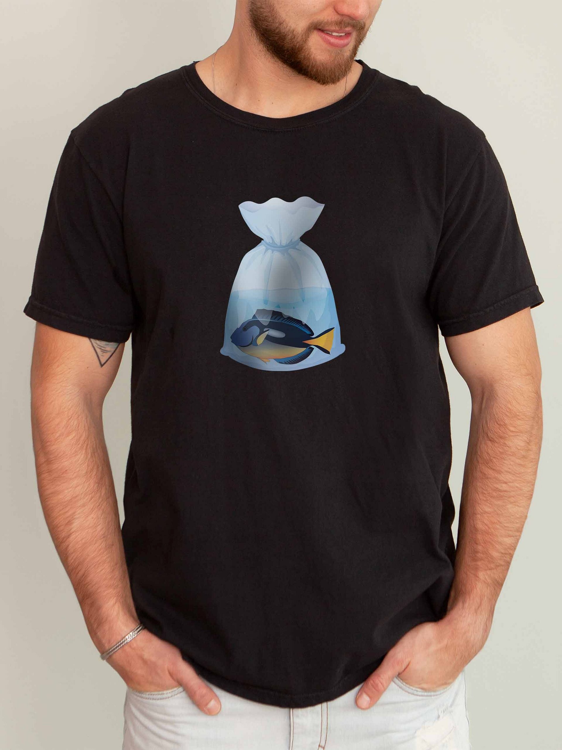 Blue Tang Fish Bag Shirt – Funny Reef Tank & Saltwater Aquarium Graphic Tee product image (2)