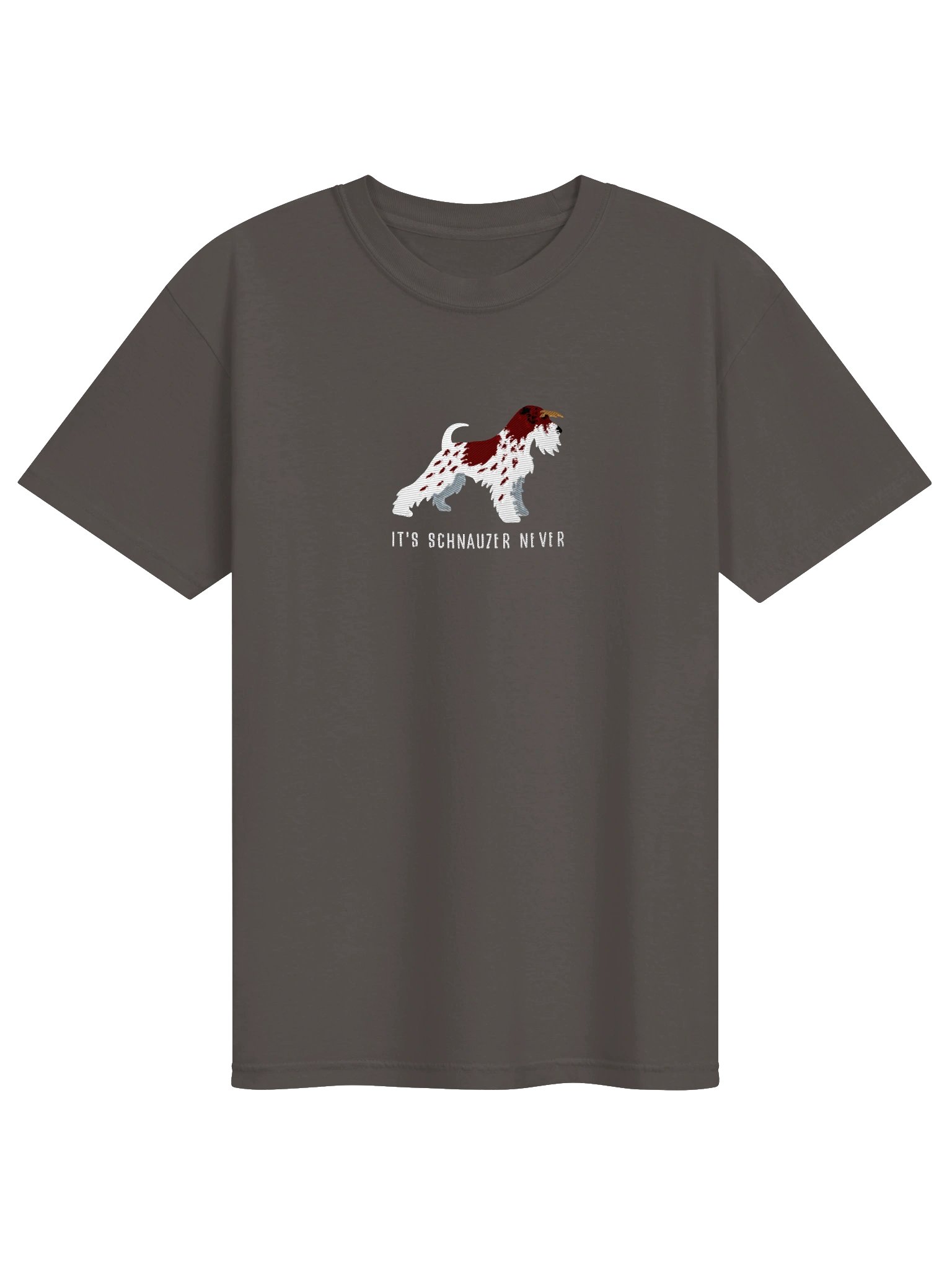 It's Schnauzer Never T-Shirt(Embroidered) of a Miniature Schnauzer(Parti, Liver & White) product image (9)