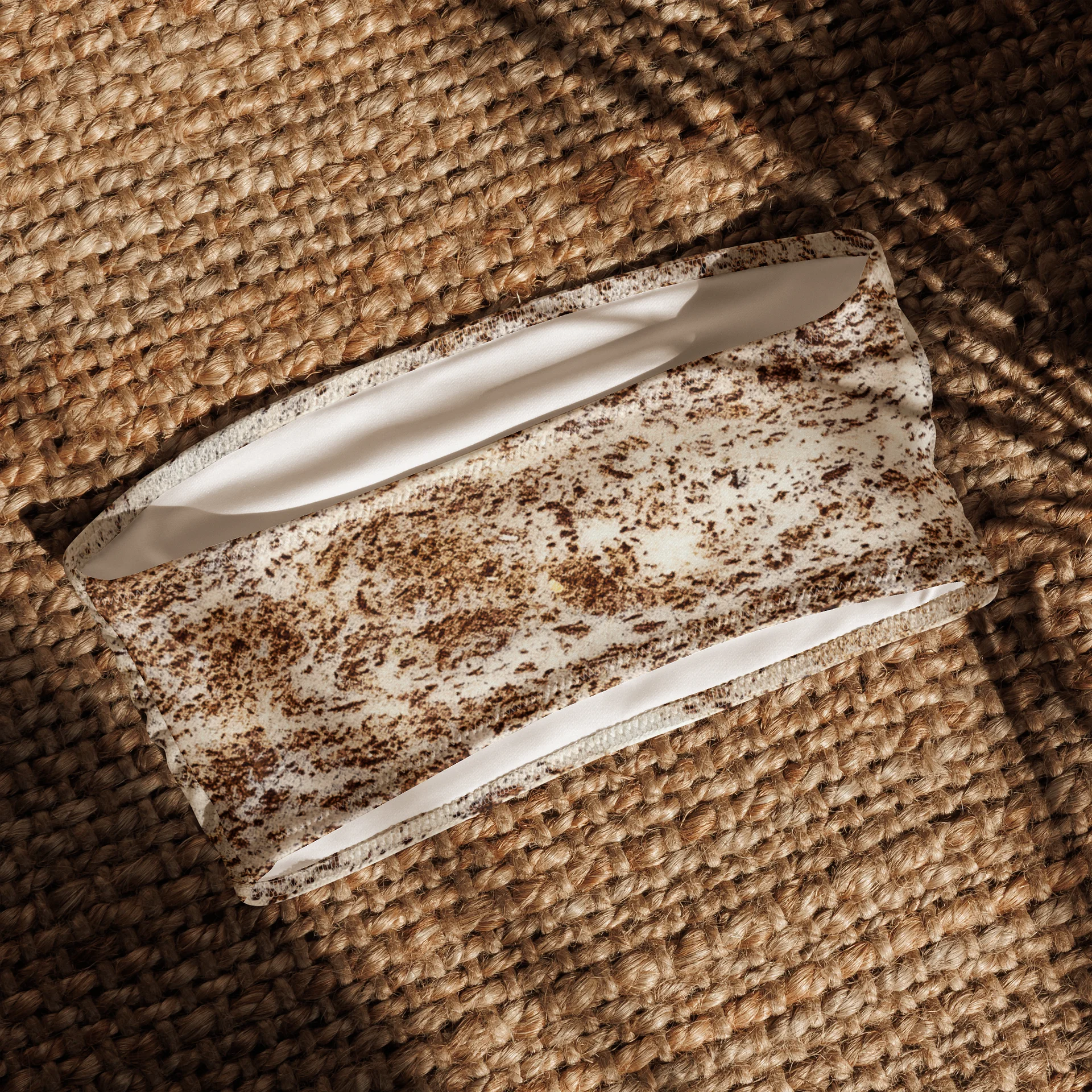 Espresso Swirl All-Over Print Earthy Brown & Cream Recycled Bandeau Swim Top product image (1)