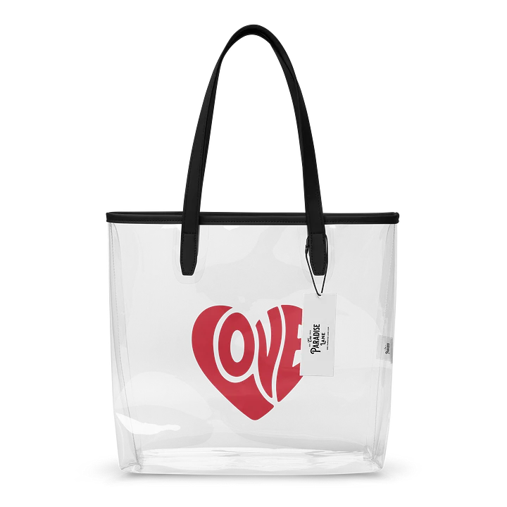 Retro Red Love Heart Clear Tote Bag product image (1)