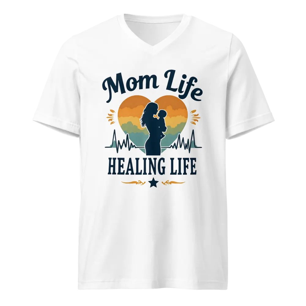 Sunset Mom Life V-Neck Tee product image (1)
