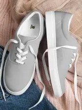 LM Origin™ Chrome Gray Sneakers | Unisex Canvas Streetwear Shoes product image (3)