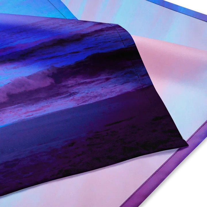 Seashore Sunrise Beach Bandana, Blue Pink Purple Cotton Candy Color Coastal Accessory product image (3)