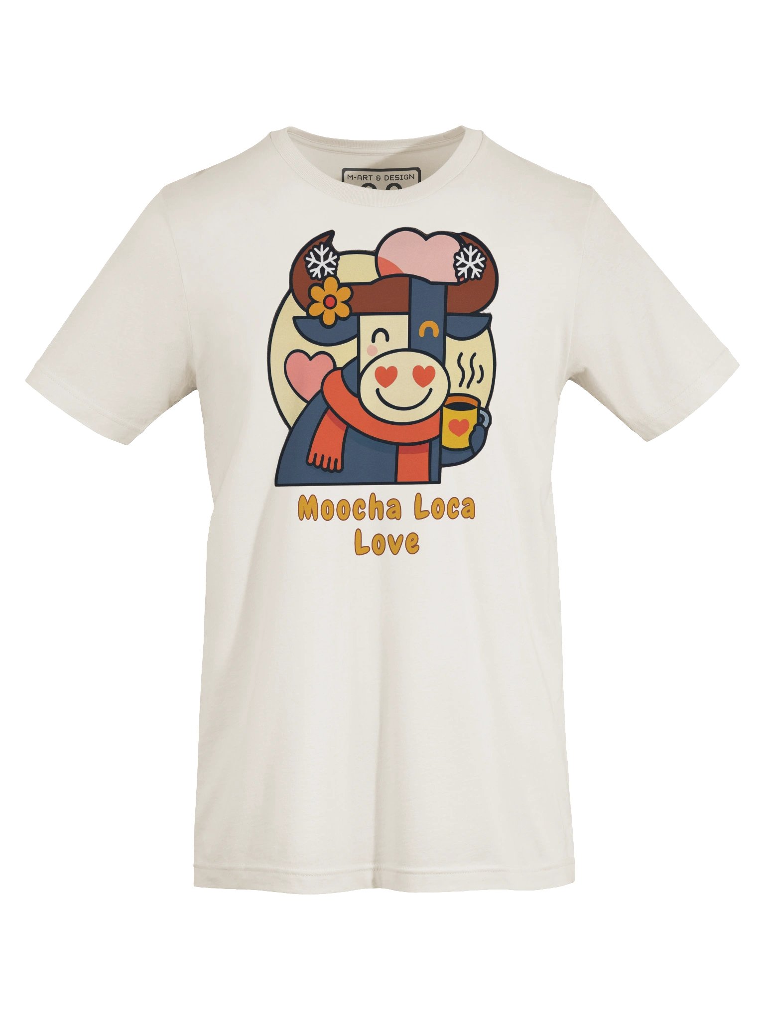 Moocha Loca Love – Cozy Bull T-Shirt with Heart Eyes & Cocoa Mug by M-Art and Design product image (31)