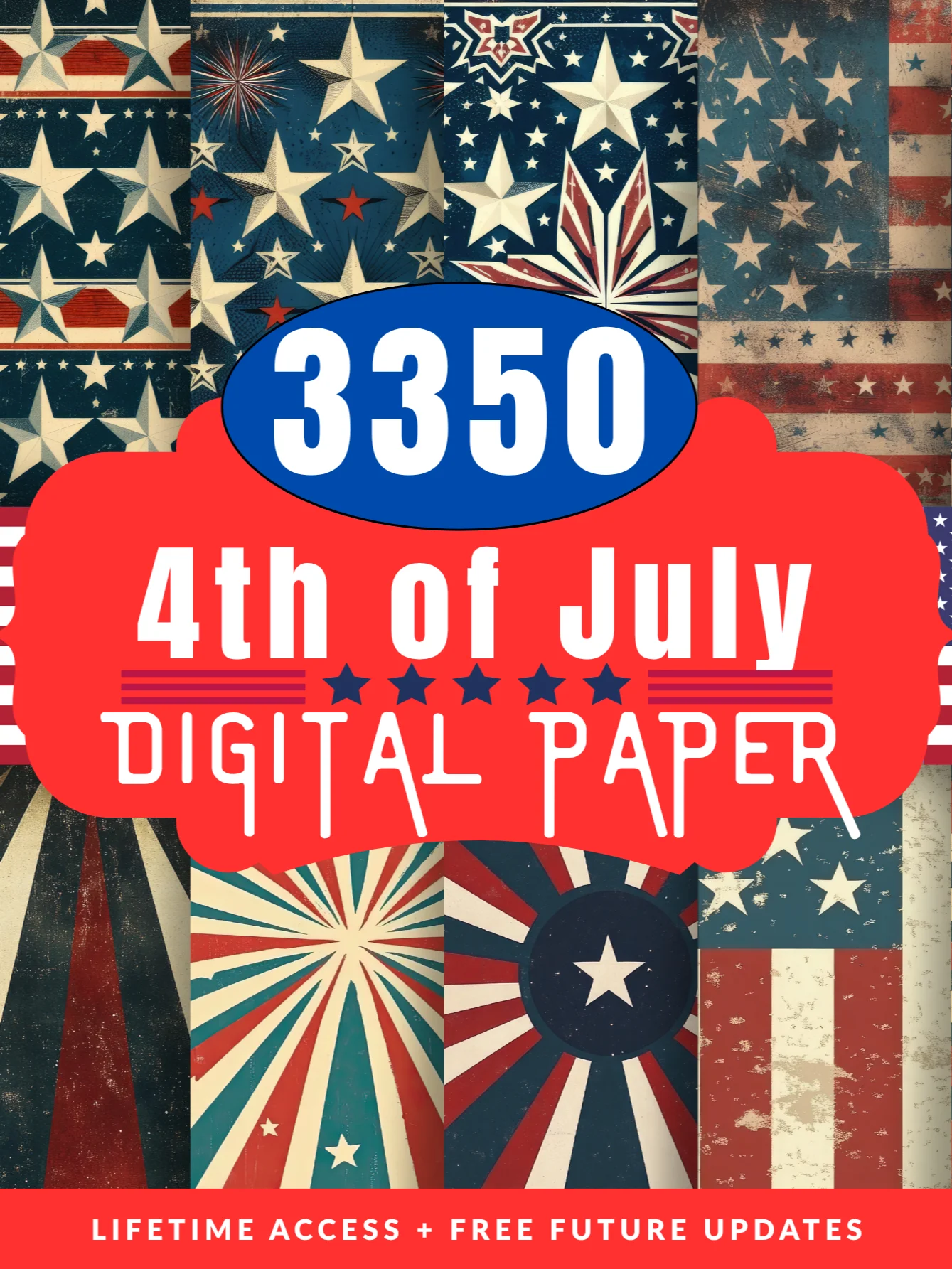 Retro 4th July Seamless Digital Paper Pack product image (5)