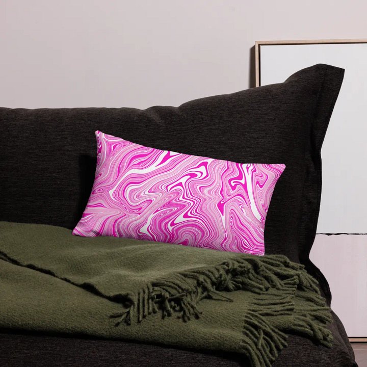 Premium Pillow Case - Pink and White Liquid Swirls product image (1)