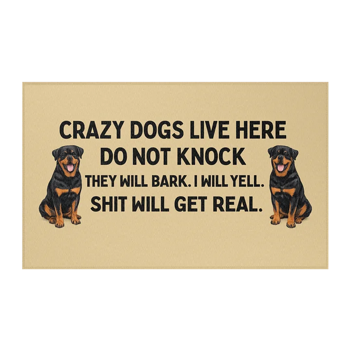 Crazy Rottweilers Welcome Mat product image (2)
