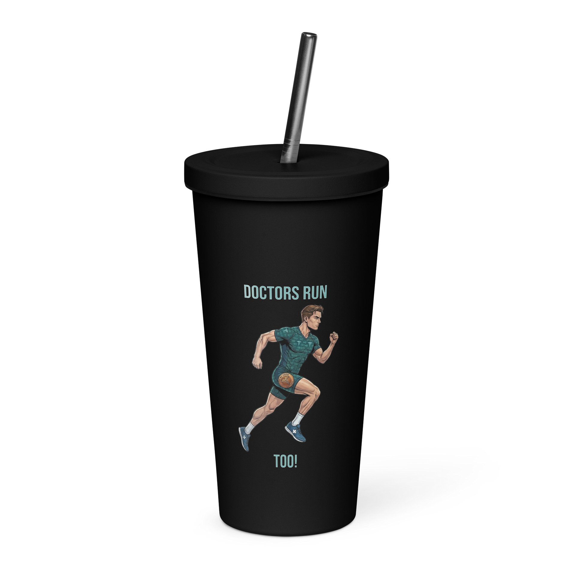 Doctor Athlete Tumbler with Straw | Mens Running Edition product image (1)
