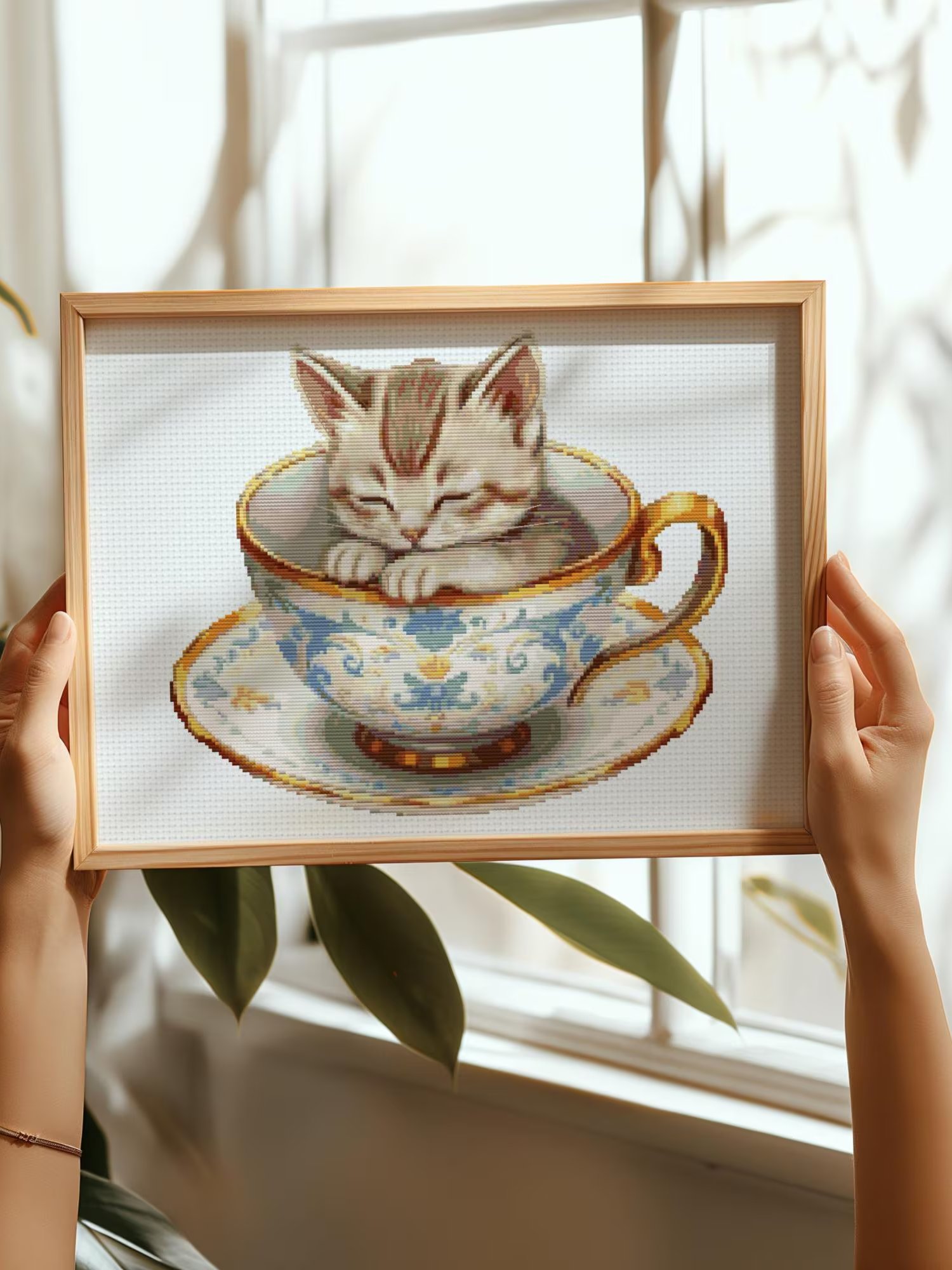 Tea and Whiskers Cross Stitch Pattern product image (5)