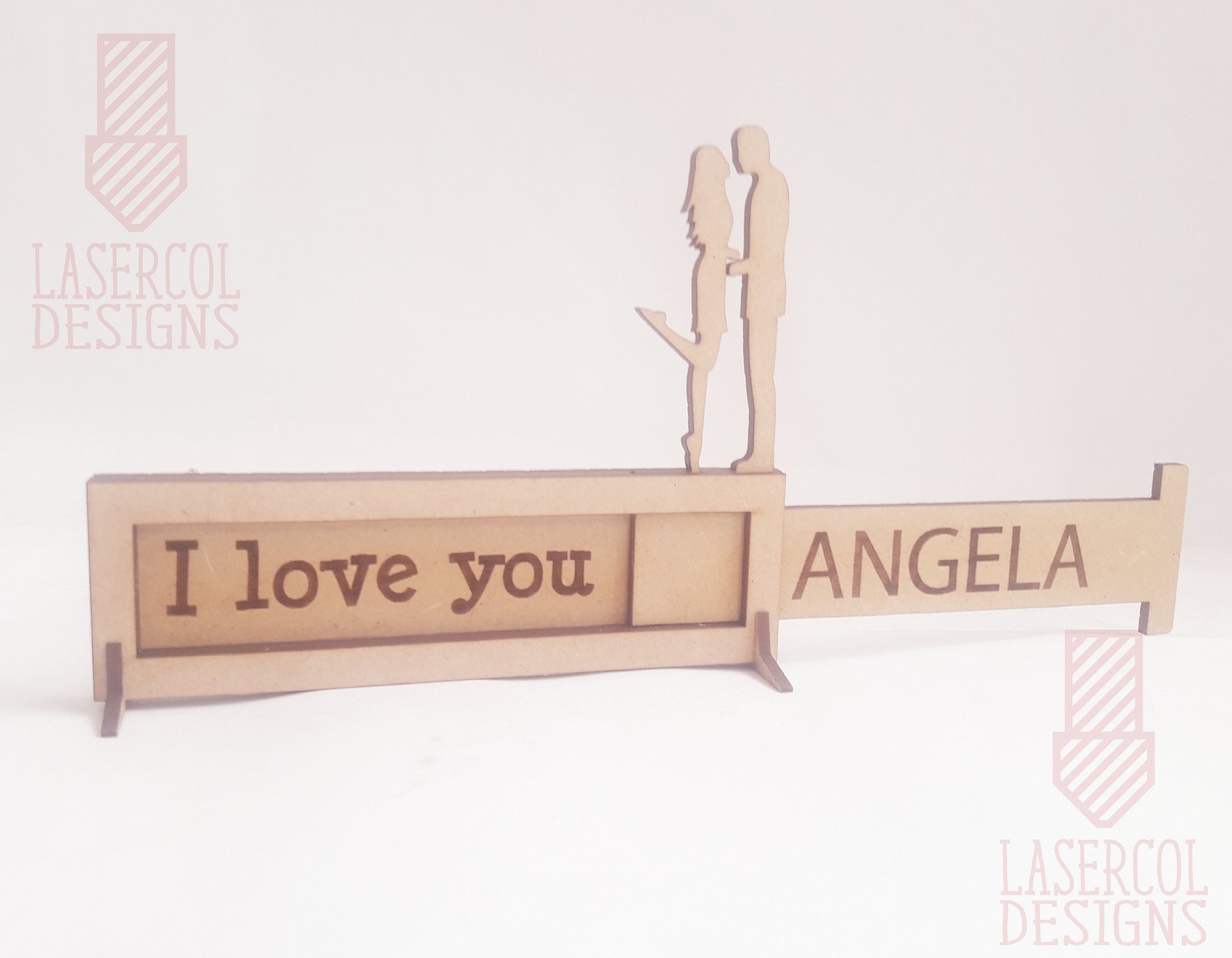 I love you sliding plaque - Laser Cut Files product image (9)