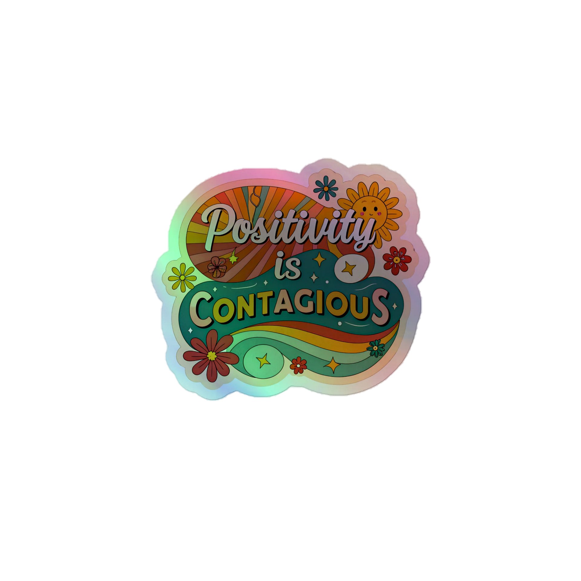 Positivity is Contagious Holographic Sticker Sheet product image (1)