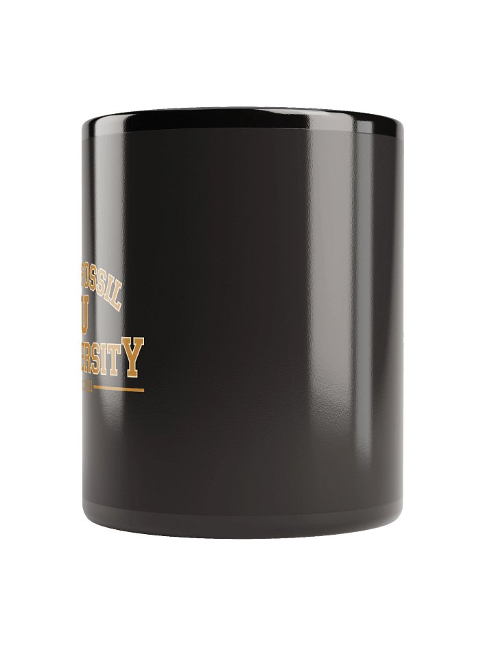 Mudfossil University Emblem Black Mug product image (2)