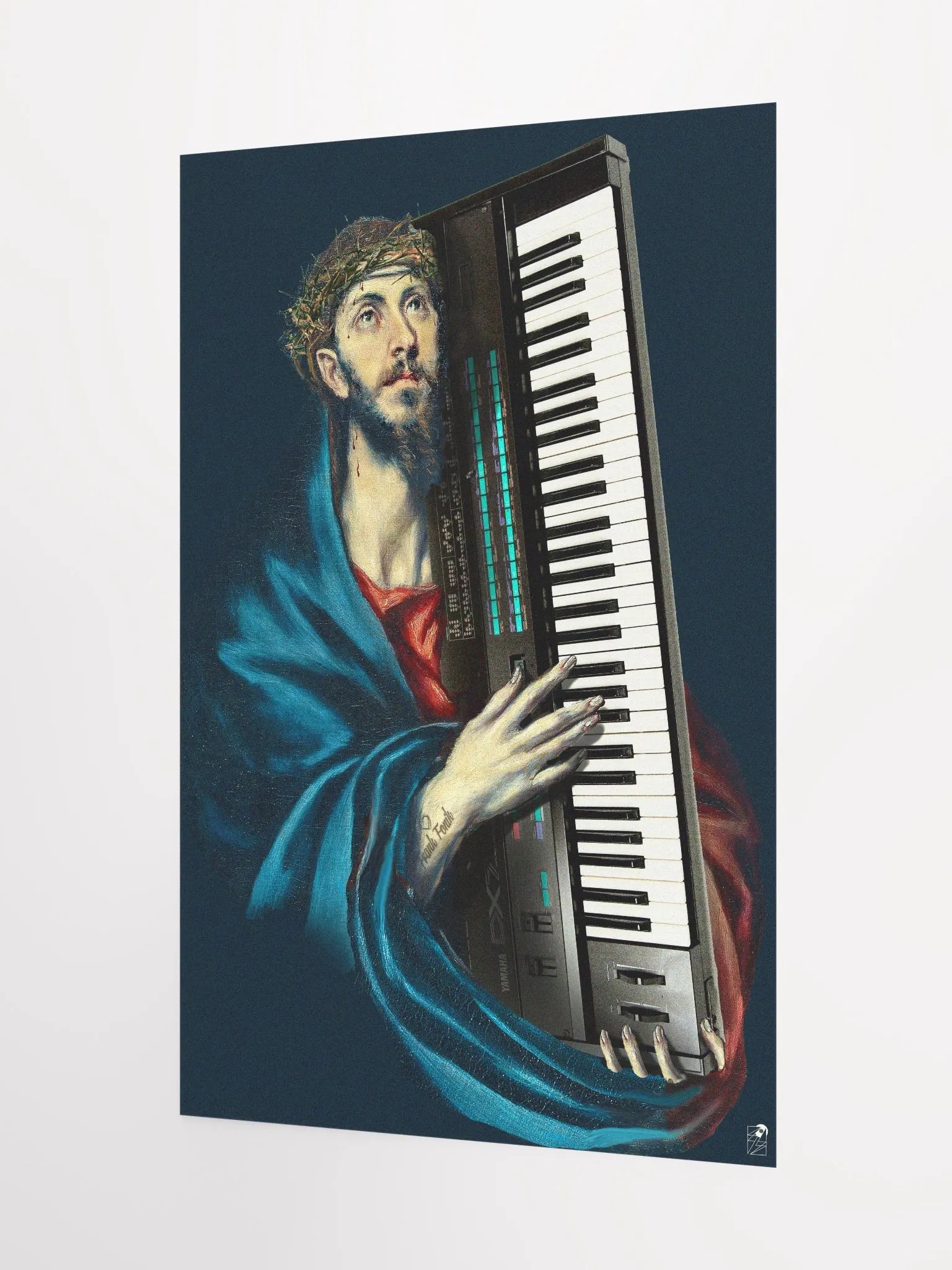 Christ Carrying the D-X-7, by Frank Fonik, EDM Techno Enhanced Matte Poster product image (3)