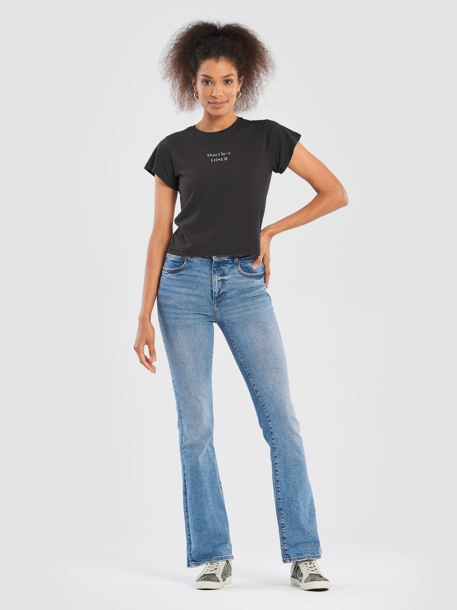 Don't be a LOSER vintage black womens high waisted Tee product image (7)