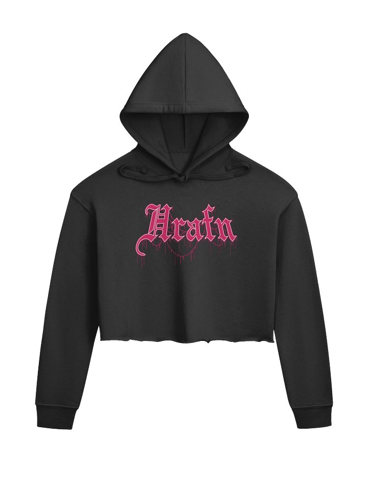 Hrafn Gothic Hot Pink Logo Crop Hoodie product image (1)