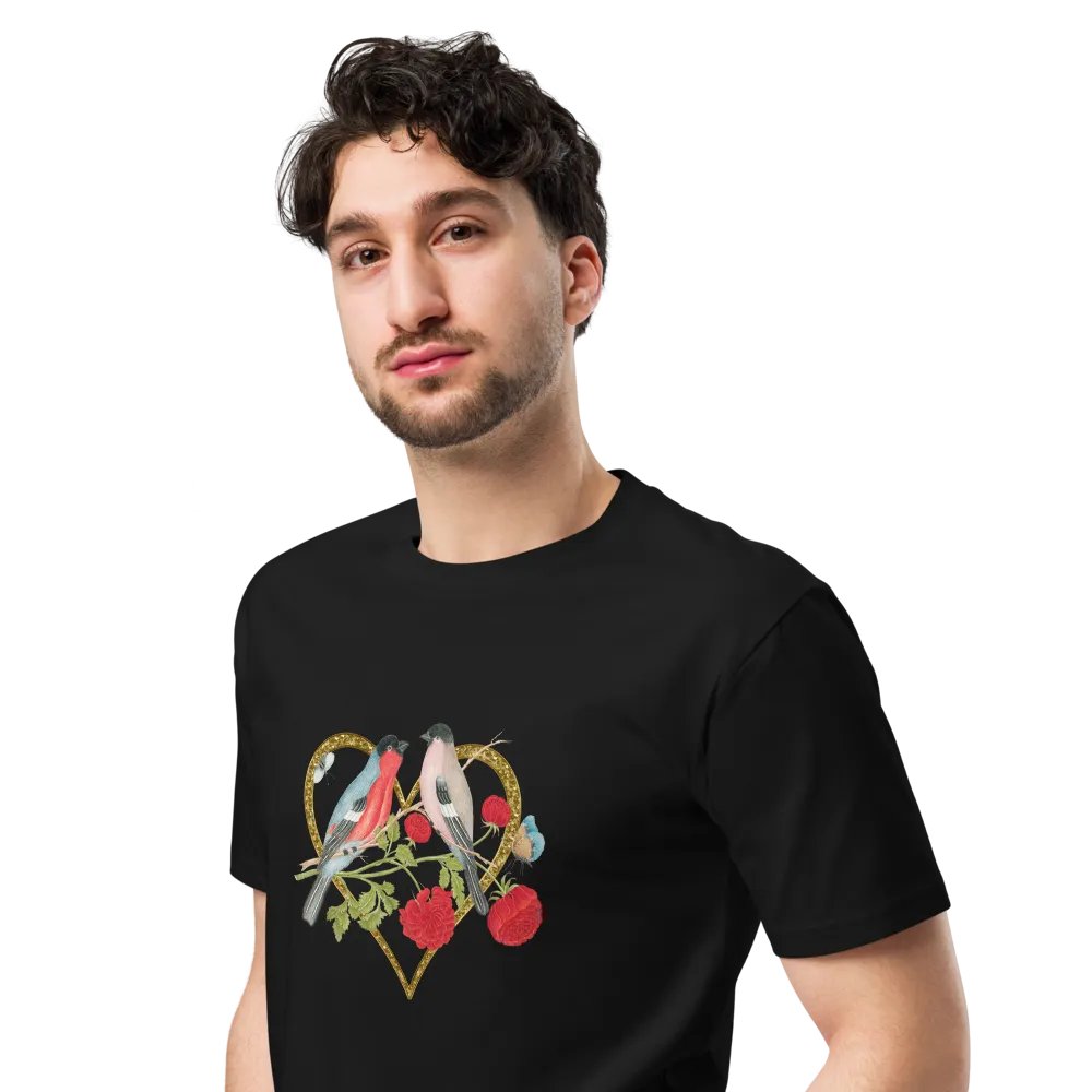 Love Birds Gold Heart Unisex T-Shirt product image (6)