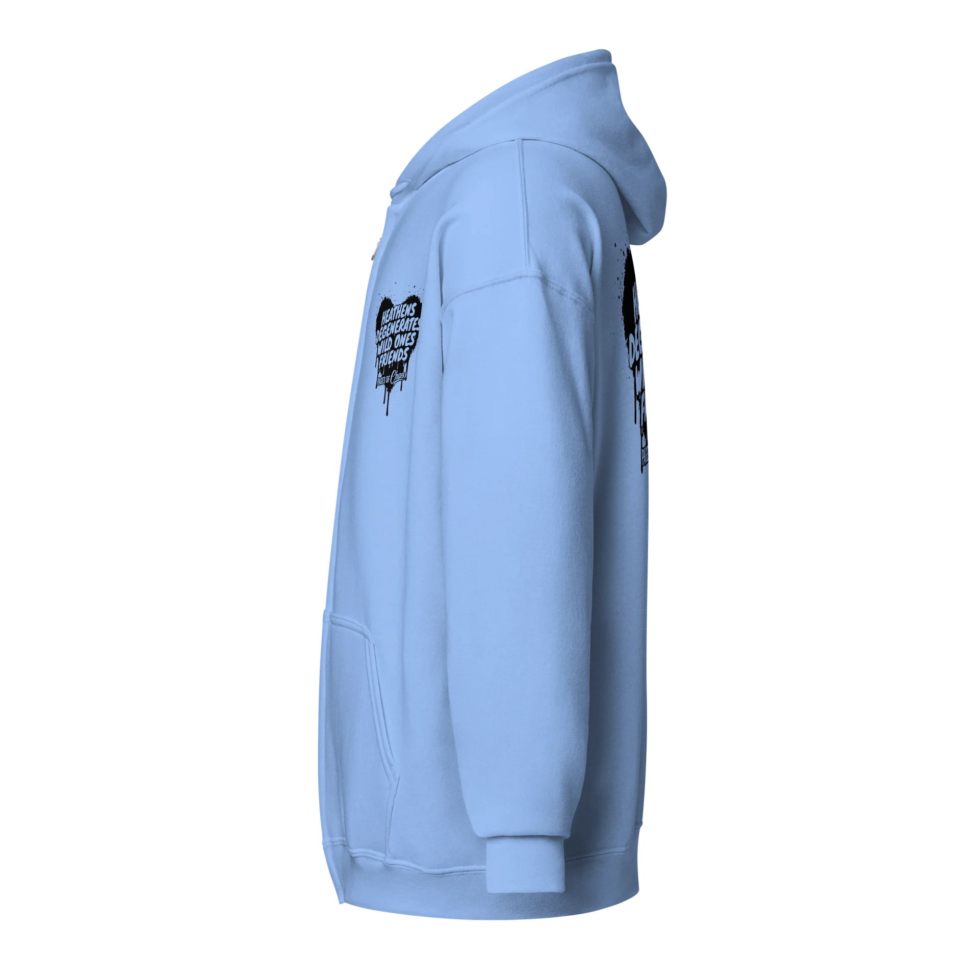 Heathens, Degenerates, Wild Ones, and Friends Zip Hoodie - Black product image (3)
