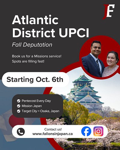 We are going to be in Canada at the Atlantic District and Nova Scotia/PEI in October! We are excited to see friends new and o...