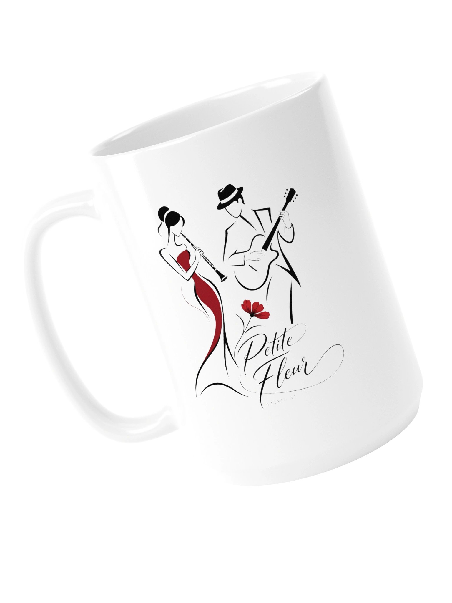 Petite Fleur – Elegant Jazz Line Art Mug | Elixir AJ product image (5)