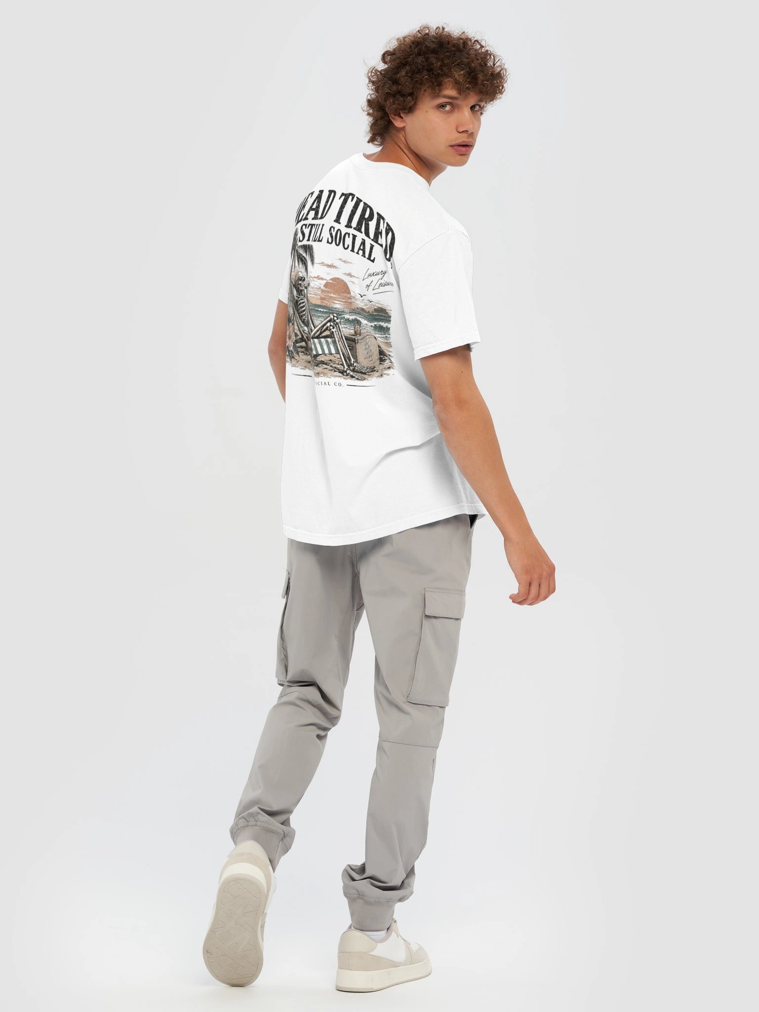 Dead Tired, Still Social Comfort Colors Tee — Coastal Skellie Edit product image (12)