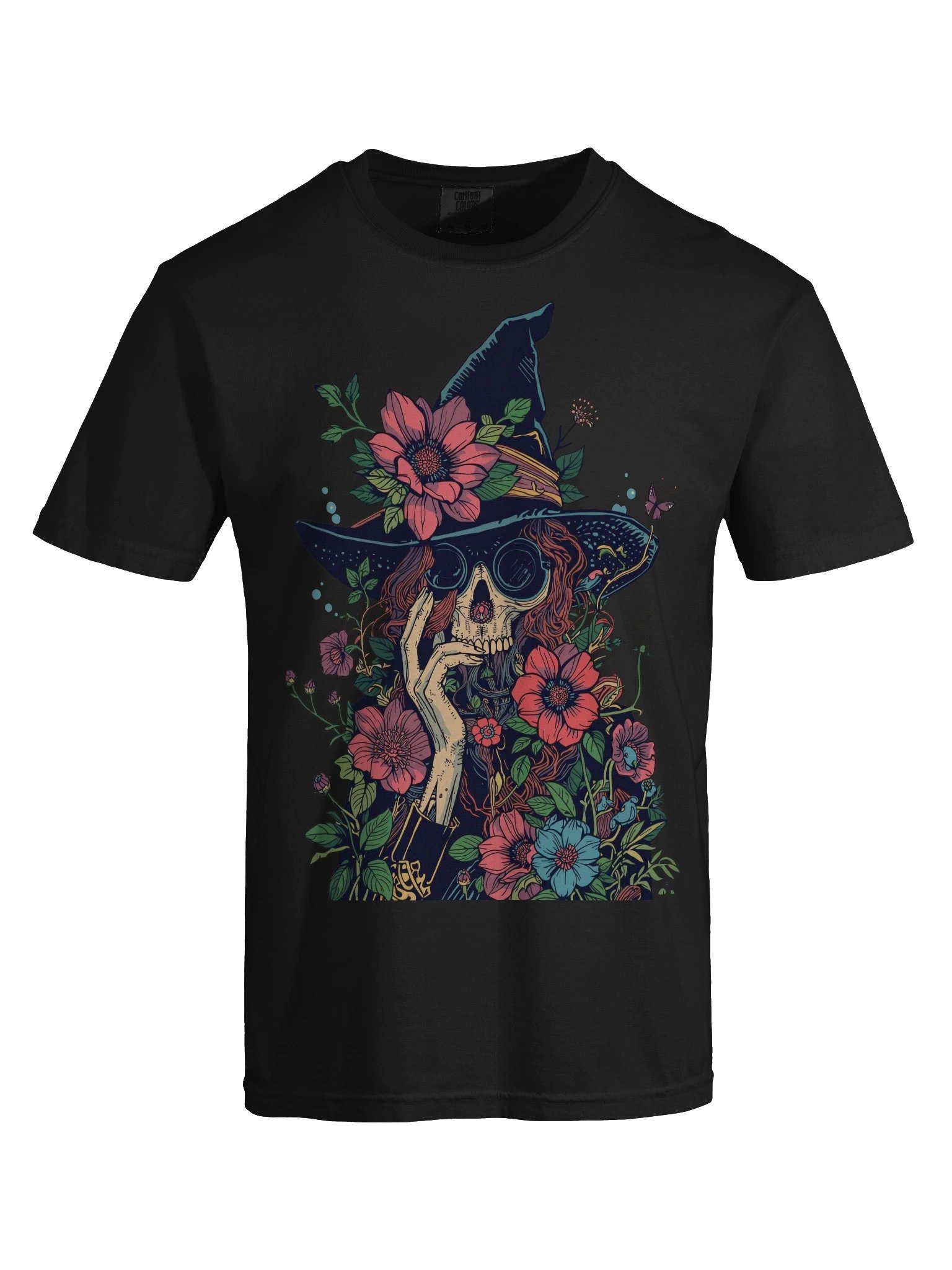 Ornate Floral Witch Skull Heavyweight Tee product image (5)
