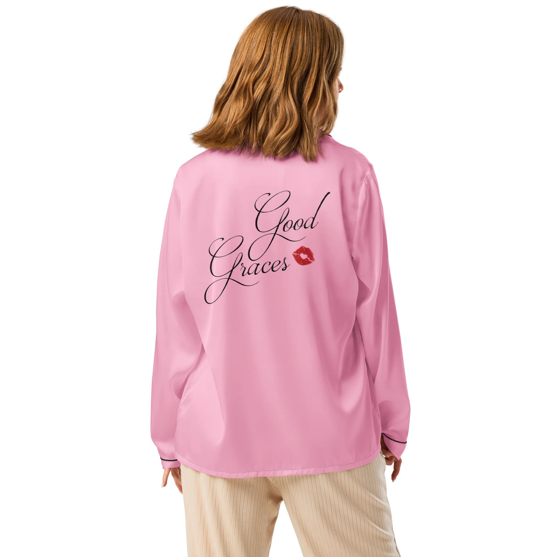 Good Graces - Elegant Silky Pink Pajama Top product image (2)