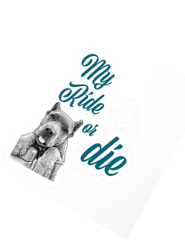 Ride or Die Sketch Dog Kiss-Cut Sticker product image (4)
