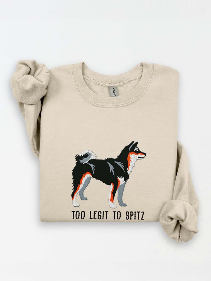 Too Legit to Spitz Sweatshirt (Embroidered) of a Japanese Shiba Inu(Tricolor) product image (1)
