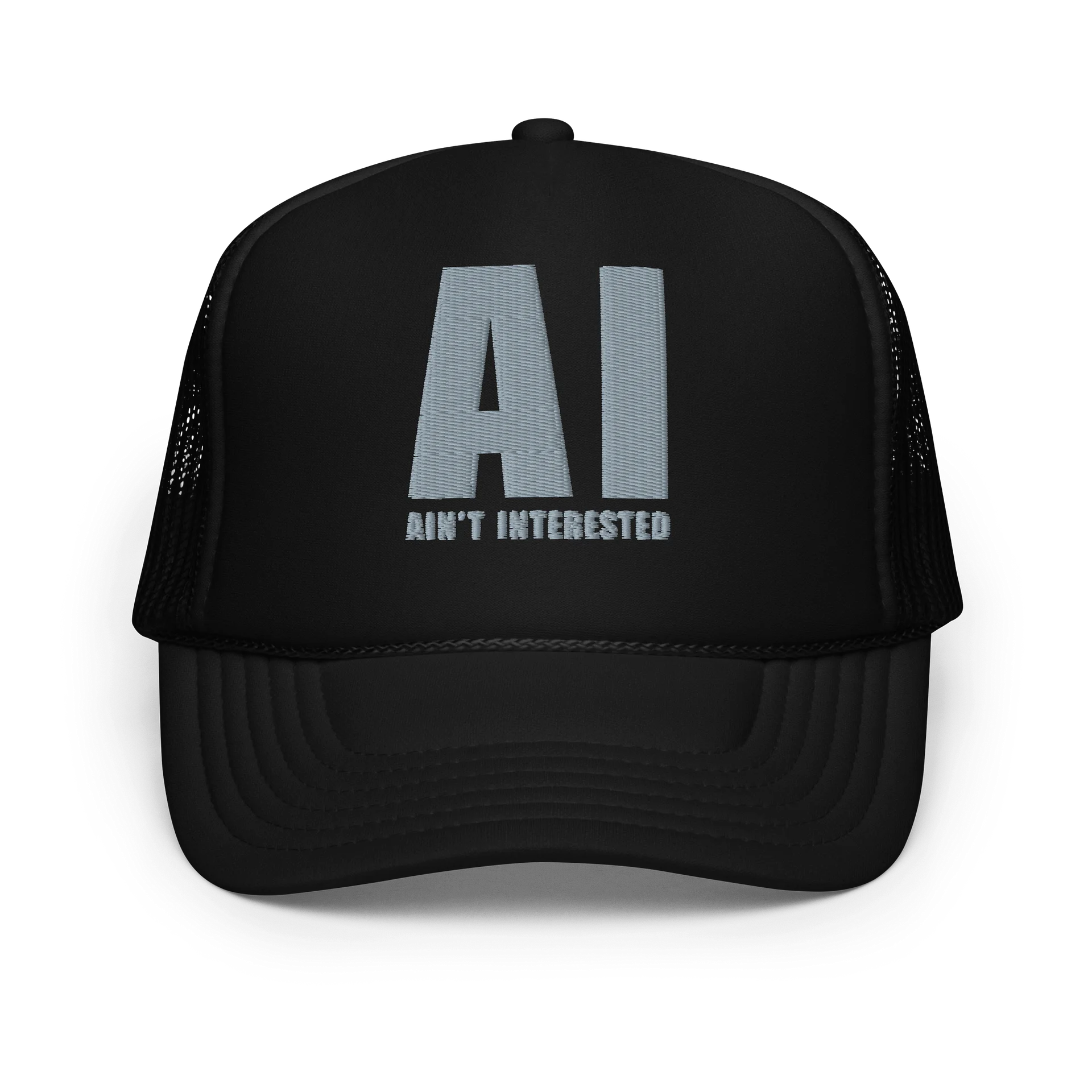 AI Ain't Interested Hat | Perspective Cap (Black on Black) - XL product image (1)