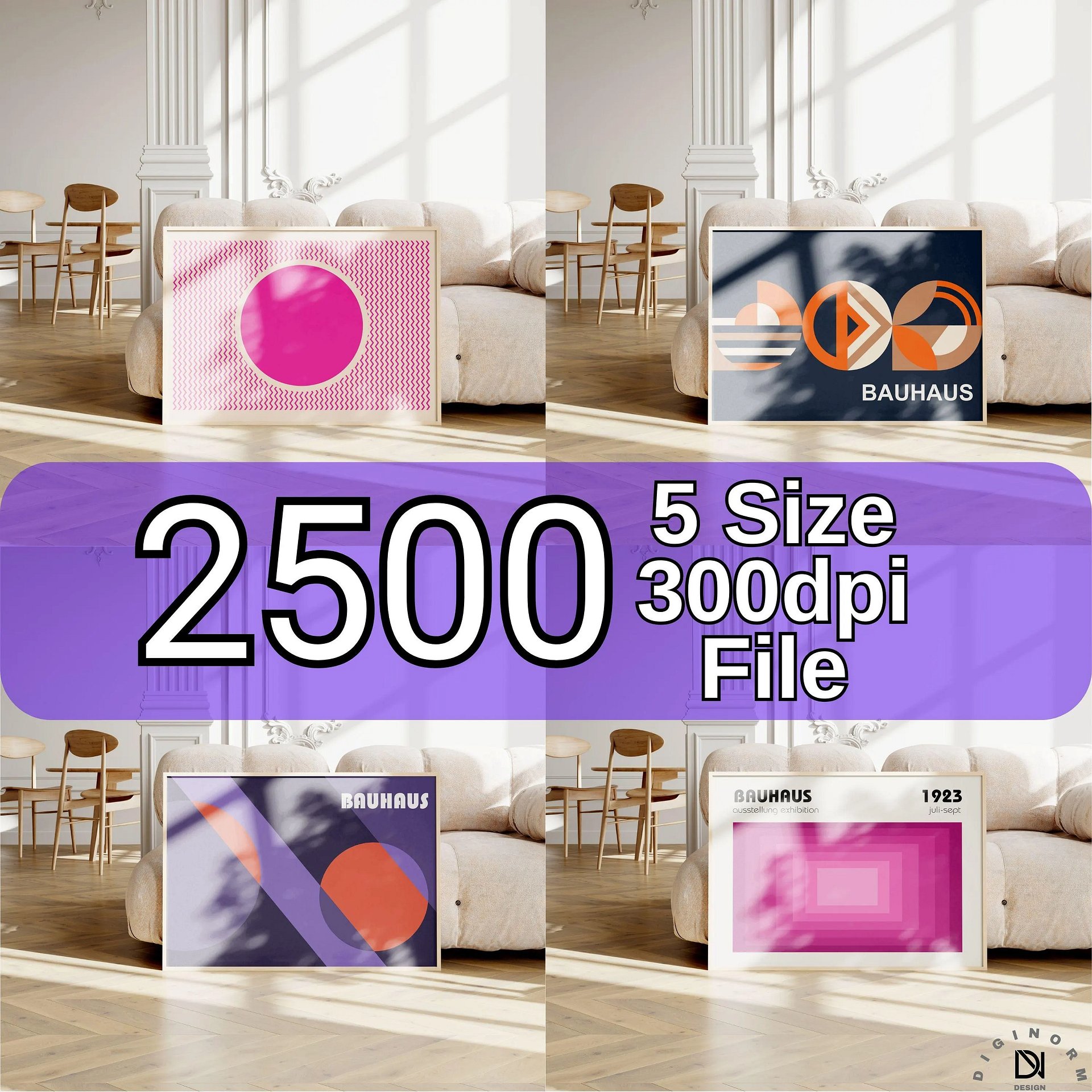 Bauhaus HORIZONTAL Art set of 500 premium printable wall art product image (2)