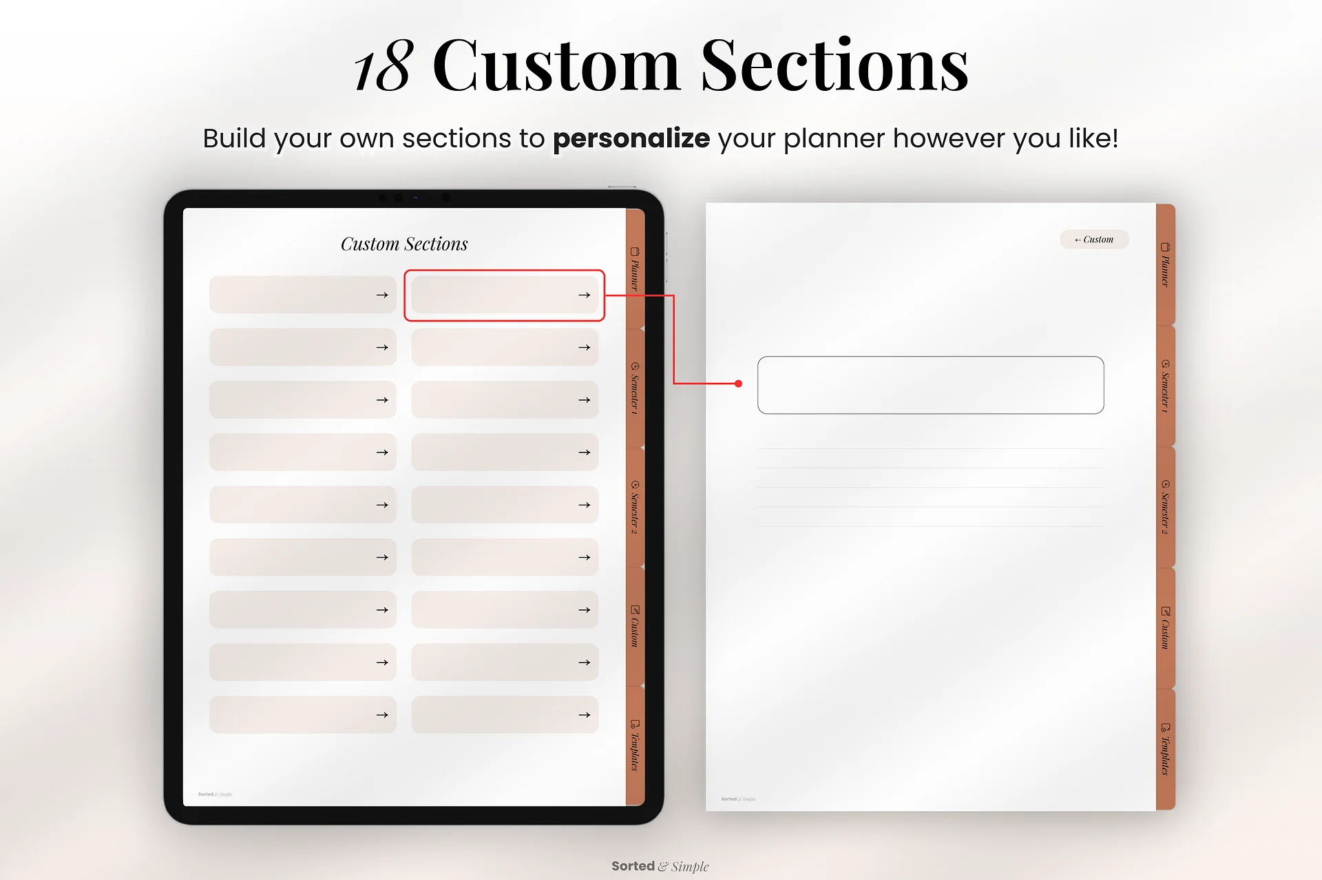 2026/2027 Mid-Year Student Digital Planner Portrait - Terracotta product image (7)