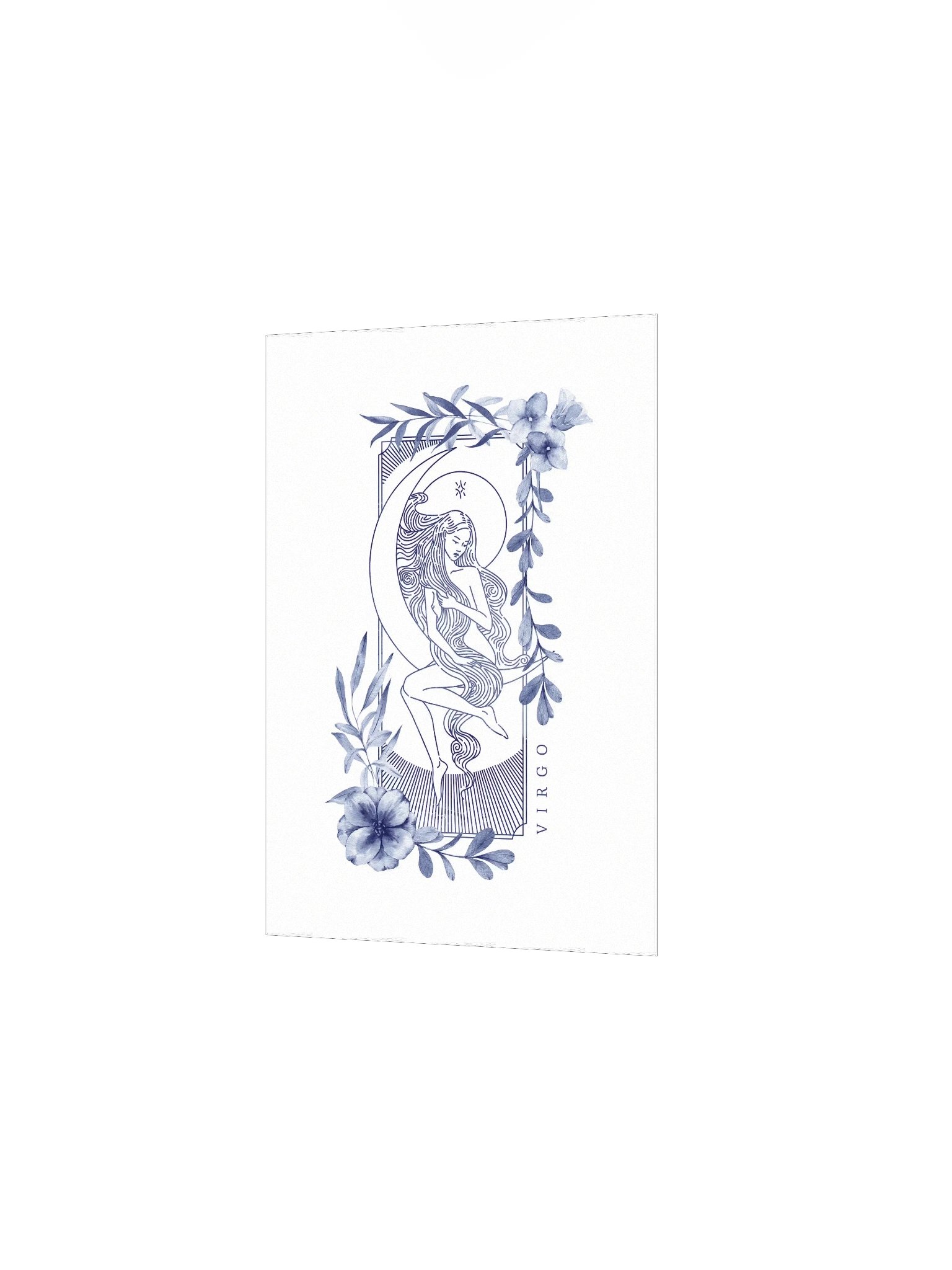 Virgo Blue Line Art Zodiac Print product image (4)