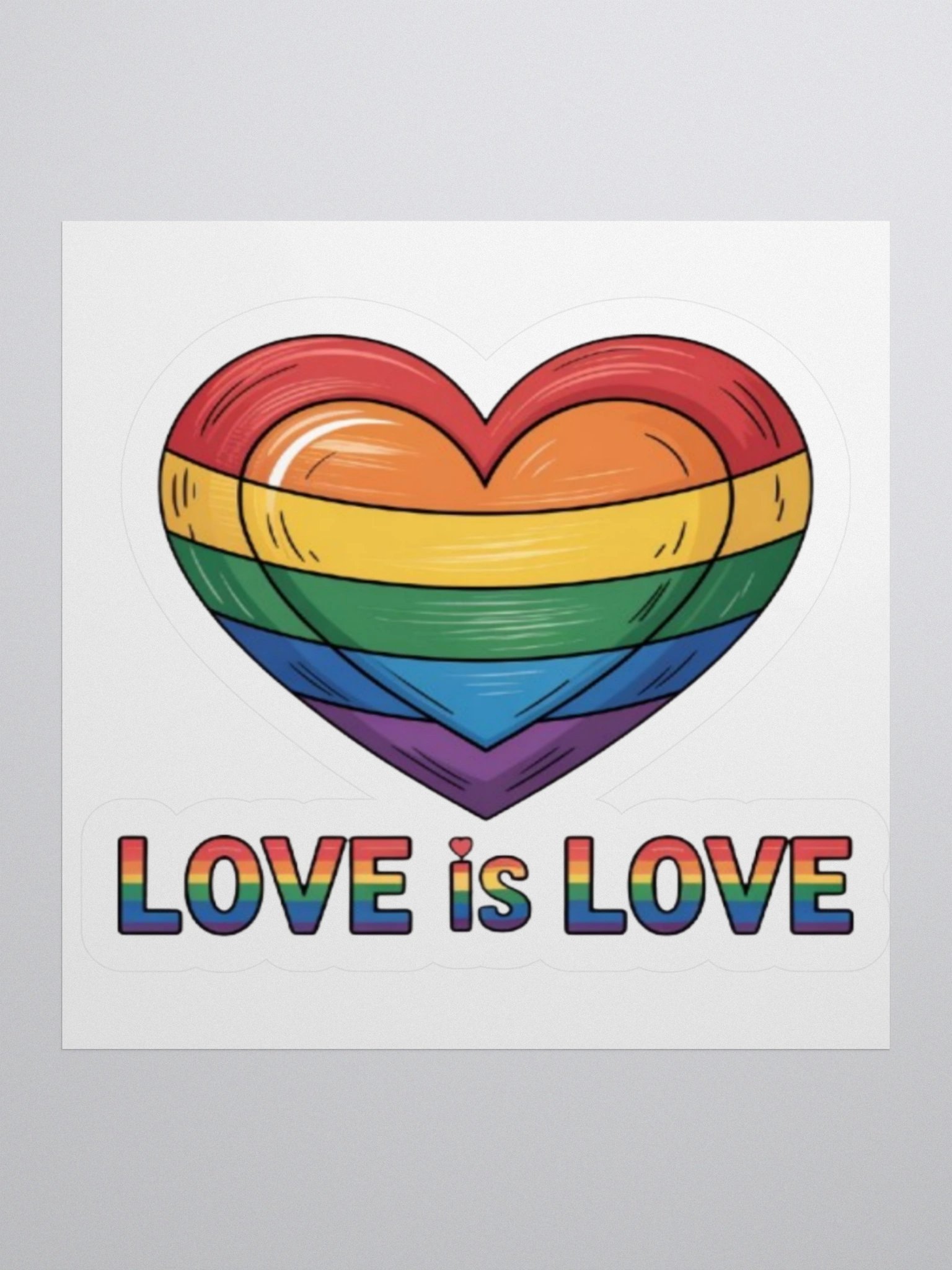 Love is Love Pride Sticker - Rainbow Heart Design product image (3)