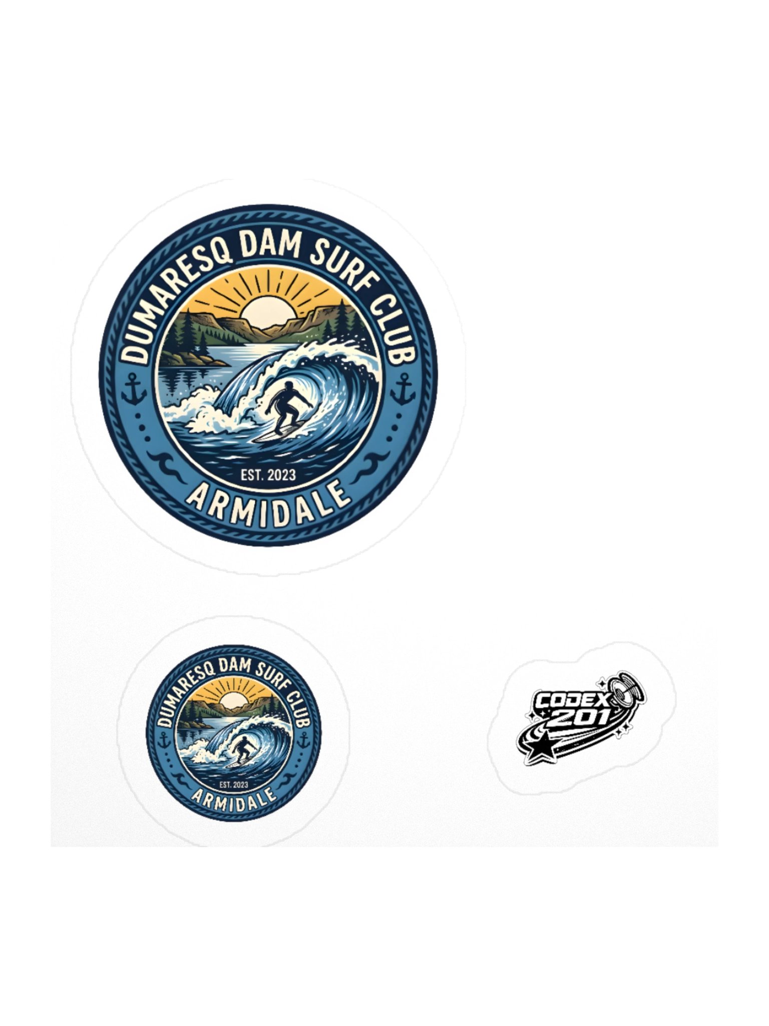 Dumaresq Dam Surf Club Kiss Cut Stickers product image (4)