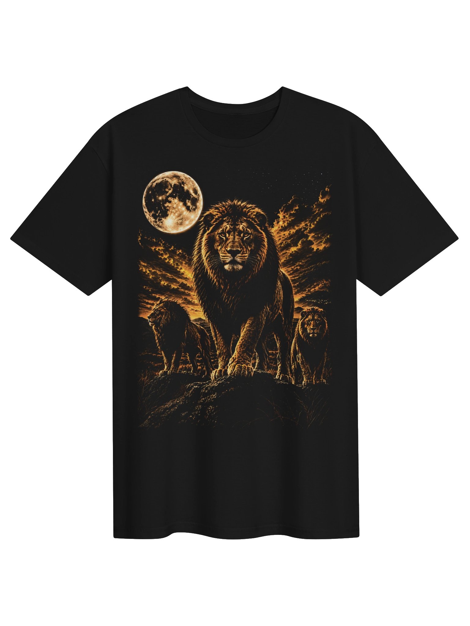 African Lion Howling Moon Tshirt | Legendary Wildlife Shirt product image (1)